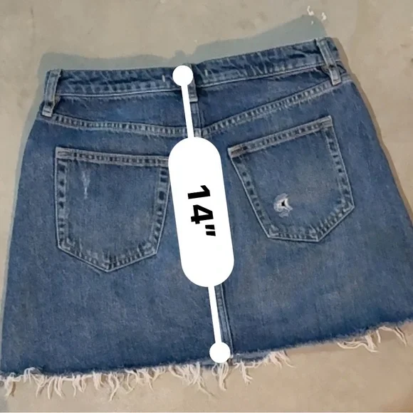 We The Free Harvey Distressed Blue Mini Skirt - Picture 6 of 6